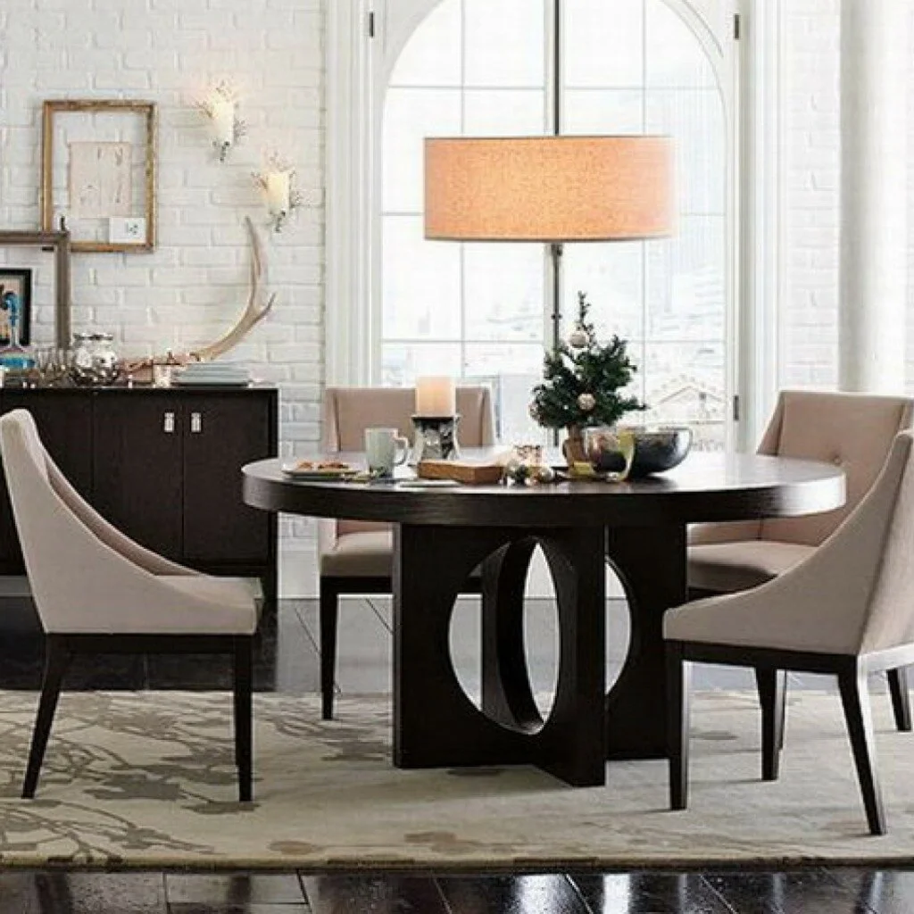 Comfortable Modern Round Dining Room Table Decorating Ideas With Centerpieces Intended For Contemporary Dining Room Design Ideas