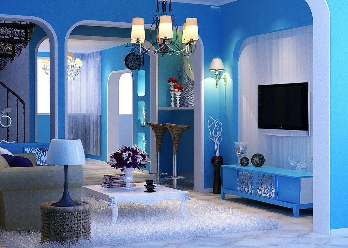 Cool And Calm With Blue Living Room Design Ideas In Bedroom Design Ideas Blue