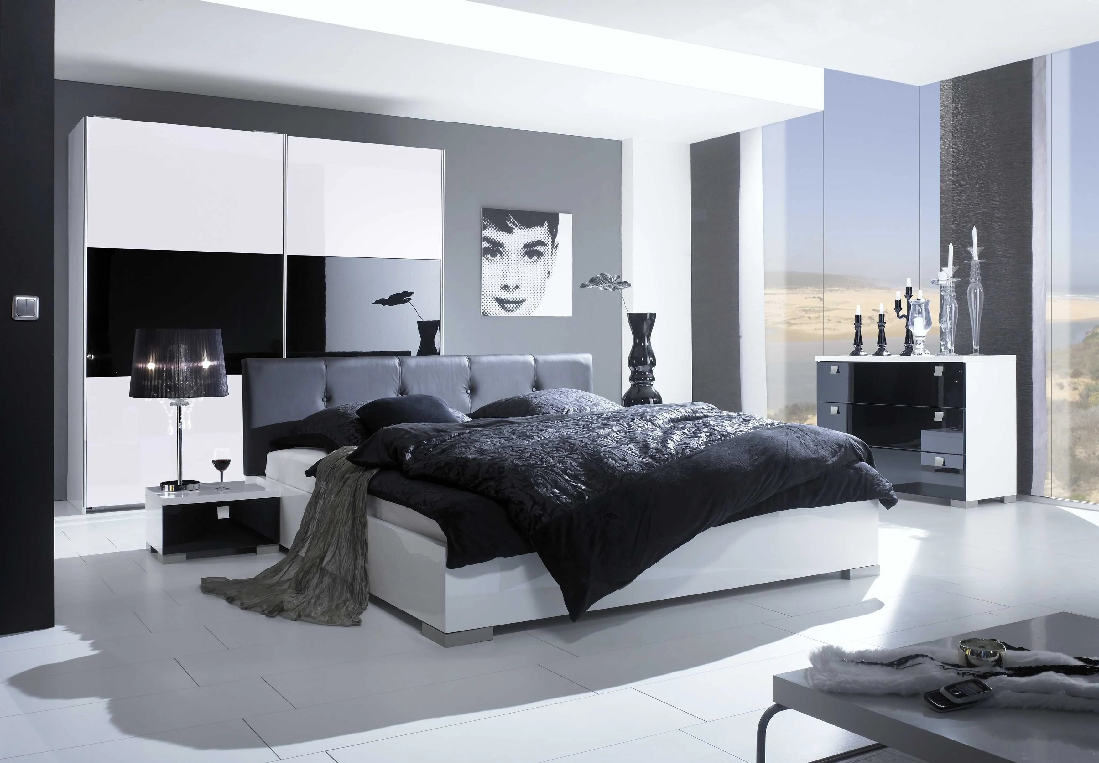 Modern Black Amp White Bedroom Interior Design Ideas Throughout Waking Imagination In Creating Creations Bedroom Design Ideas Black And White