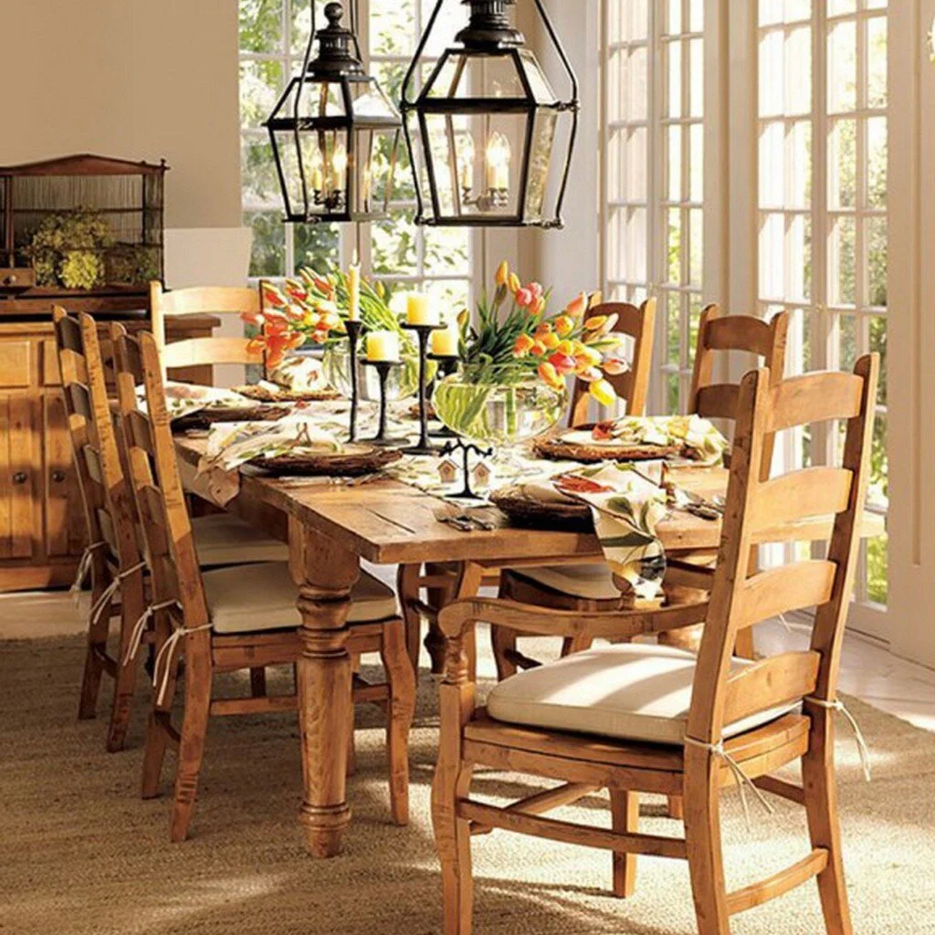 Rustic Country Style Spring Table Decoration With Hanging Lanterns For Unique And Nice Ideas Dining Room With The Concept Of The Rustic 1024x1024 Intended For Pour Your Ideas In Designing Stylish Country Dining Room Design Ideas
